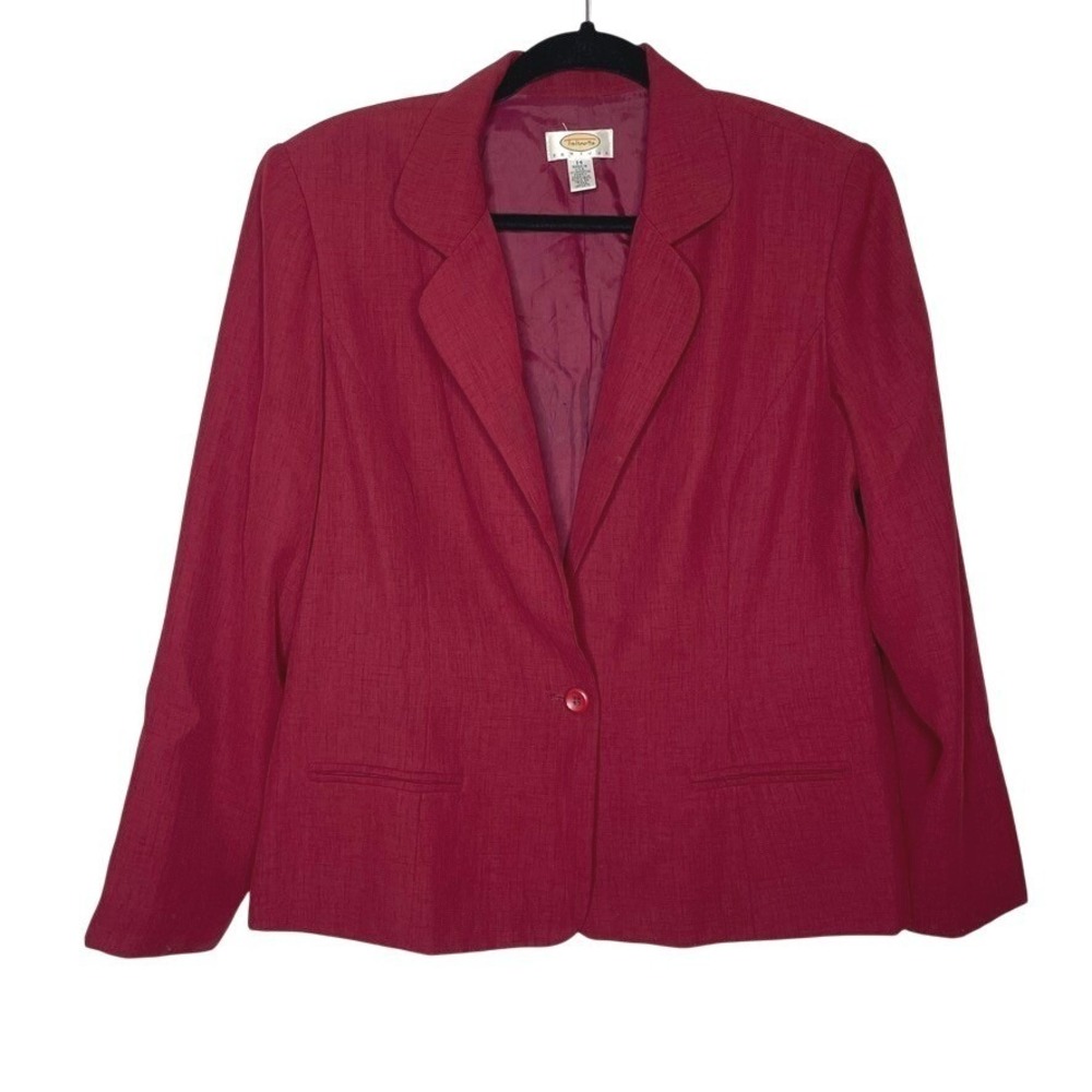 Talbots Blazer Womens 14P Dark Red Petite Career Officewear
